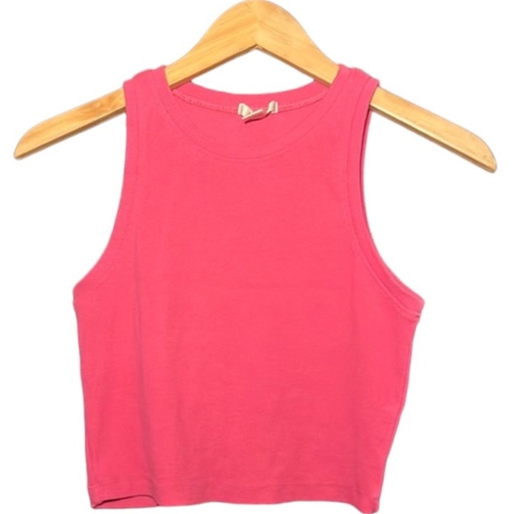 Bozzolo Tops - Bozzolo Pink Cropped Tank top